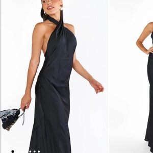 Show Me Your Mumu bridal jasmine black halter dress size xsmall